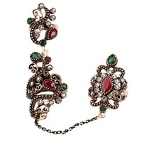 Rhinestone Salwar Kameez Saari Indian Persian Style Women's Crystal Agate Ring Rhinestone Salwar Kameez Saari Indian Persian Style Women's Crystal Agate Ring