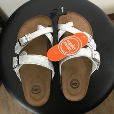 Wonder nation girls size 1 silver sandels