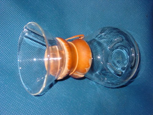 CHEMEX 13 CUP WOOD COLLAR 11" GLASS GREEN STAMP USA COFFEE MAKER MID CENTURY MOD - Picture 5 of 8