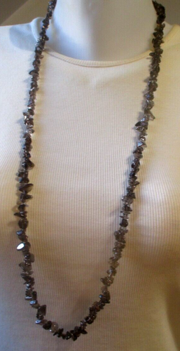 Collier Sautoir Vintage En Pierres Naturelles Vertes - Grand Modèle - Bijou Ancien Occasion Référence 5612