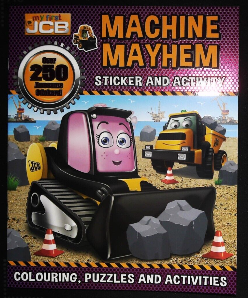 FIRST JCB MACHINE MAYHEM STICKER ACTIVITY BOOK - OVER 250 STICKERS - NEW A4