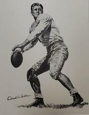 VINTAGE DOAK WALKER DRAWING BY ORR ARTIST 1958 PRINT