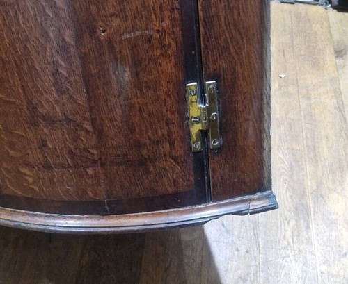 Antique Large wall mounted oak double door corner wall cupboard / cabinet - Picture 13 of 13