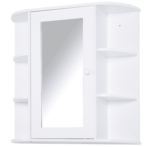 Bathroom Cabinet with Shelves Wall Storage Cabinet Door Mirror White - Picture 10 of 10