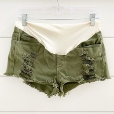 PinkBlush Maternity Green Distressed Frayed H...