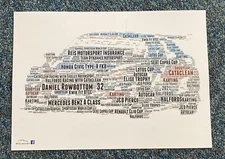 2021 BTCC Daniel Rowbottom No.32 Halfords Racing Cataclean Word Art ~ A4 Poster
