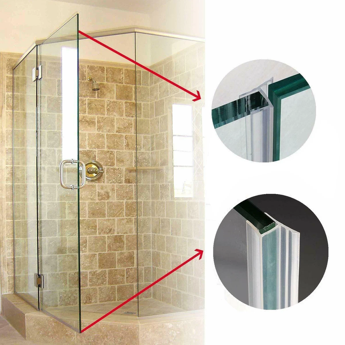 Glass shower door sale seal