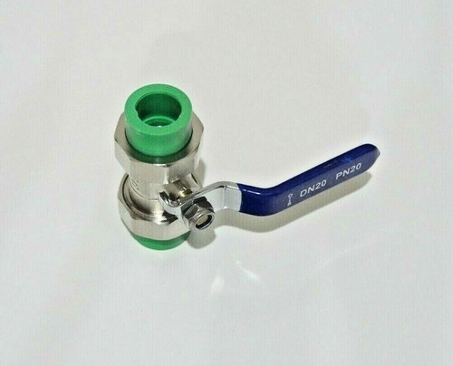 Double Socket Union Ball Valve - Brass Nickel Plated - 20 X 20 mm - PPR Fusion - Picture 2 of 3