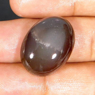 21,85Cts. 100 % Natürliche SCHOKOLADE Seidiger Mondstein Oval Cabochon Lose E...
