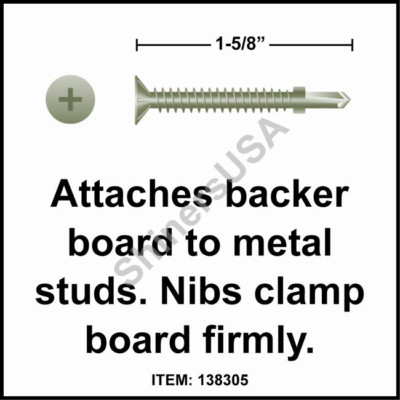(4000) Screws 8-18 x 1-5/8 TEK 2 Phillips Flat Head w/Nibs & Wings #138305