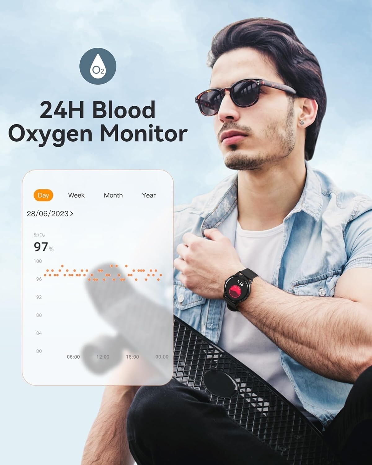 AGPTEK Smart Watch 5ATM Waterproof Smartwatch Fitness Tracker Watch Sports Modes