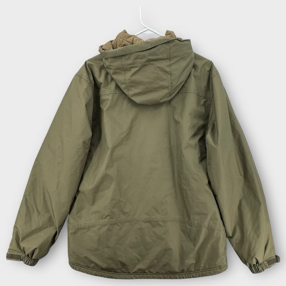 Chaqueta aislante LL Bean para hombre mediana verde oliva invierno abrigo de esquí con capucha cremallera Y2K Foto 2 de 4