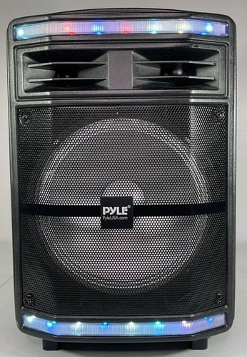 Pyle PA-Lautsprechersystem 600 W Bluetooth, wiederaufladbar, tragbar, Lichter PPHP1044B