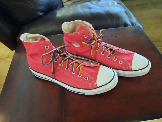 mens red high top converse