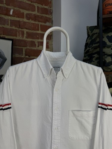 Men's THOM BROWNE New York White Oxford Long Sleeve Shirt Size 2 Made in Japan - Picture 3 of 23