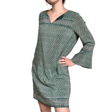 Madewell Starland Silk Bell-Sleeve Smock Dress Bandana Boho Floral Women XS