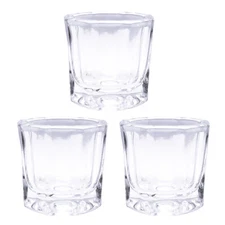 Octagon Shape Clear Glass Dappen Dish (3 Pieces)