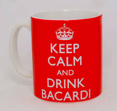 Keep Calm and Drink Bacardi Becher kann tolles Rum trinken alkoholisches Geschenk personalisieren