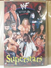 Vintage 1999 WF Attitude original pro wrestling poster superstars 15541