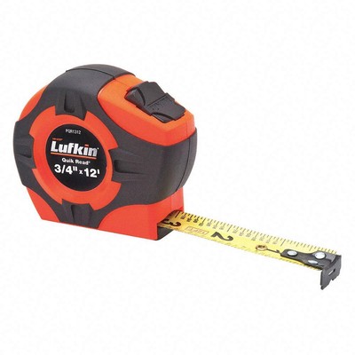 Crescent 3/4'' x 12' Quikread  Power Return Yellow Clad Tape Measure - PQR1312N