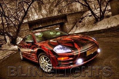 BlingLights Brand White Halo LED Fog Lamps for 2000 2001 2002 Mitsubishi Eclipse