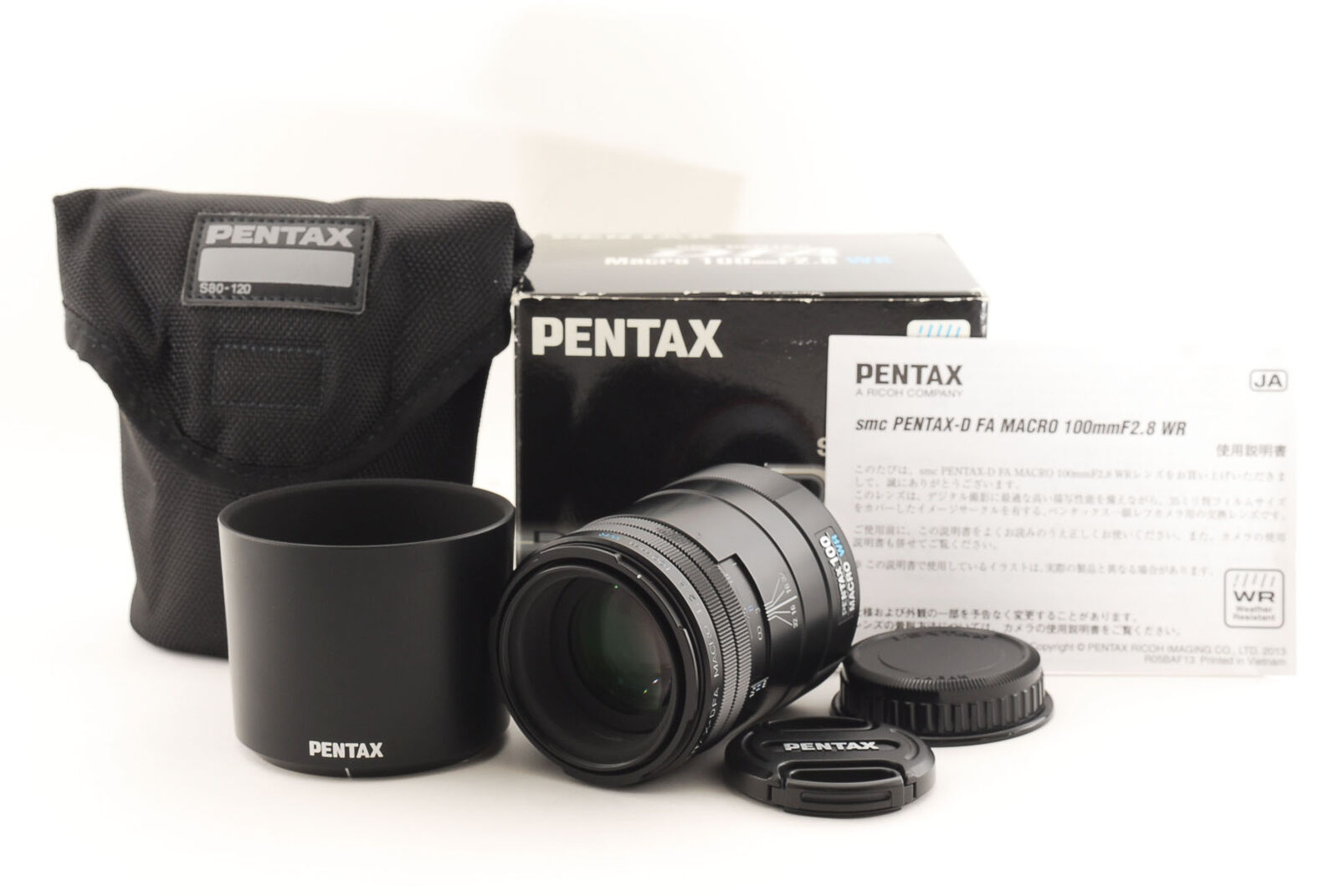 Near Mint SMC Pentax D FA Macro 100mm F/2.8 WR Prime Lens w/Box Tested  #1138664