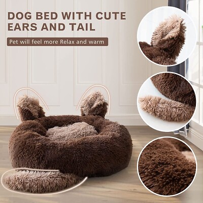 50 CM Pet Dog Cat Bed Soft Warm Plush Washable Calming Sleeping Puppy Nest  Mat