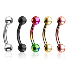 5x Curved Bent Barbells Eyebrow Ear Rook Cartilage Belly Ring Piercing Jewelry