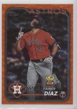 2024 Topps Series 1 Orange Crackle Foil 133/299 Yainer Diaz Yainer Díaz #77 10k8