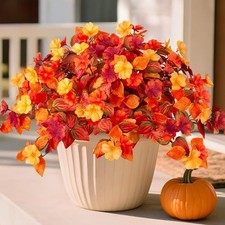 Fake Fall Flowers Artificial for Decoration 2PCS Faux Silk Fall Flowers Plant...