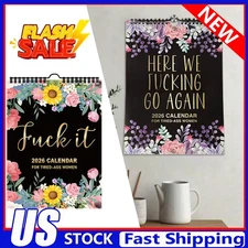 Here We F*cking Go Again 2026 Calendar For Tired-Ass Women Wall Monthly Calendar