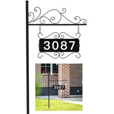 Metal Address Sign, Home Numbers Plaque, Address Post Sign Double-Sided