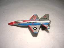 Vintage Linemar Marx Tin Friction USAF Jet Airplane Japan !!