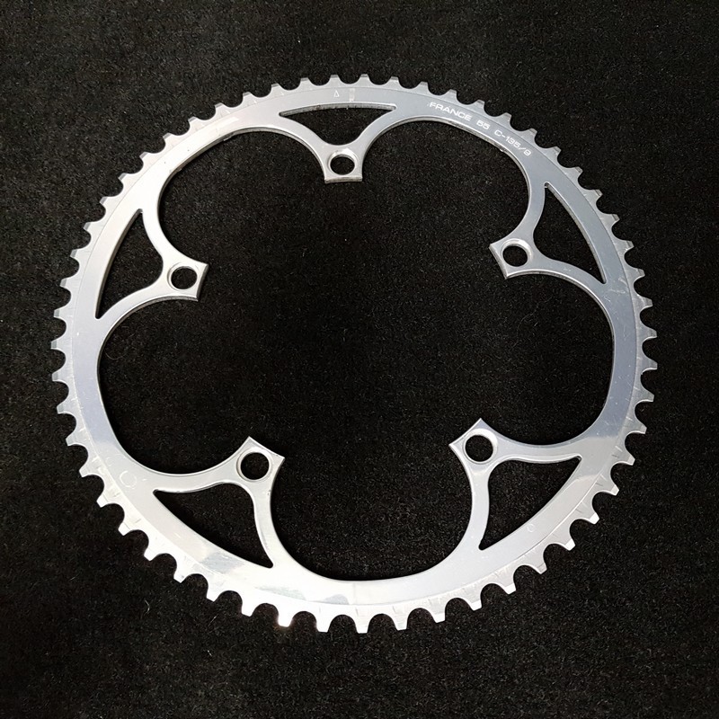 Plateau TA 55d 135mm argent pour pédalier Campagnolo vintage