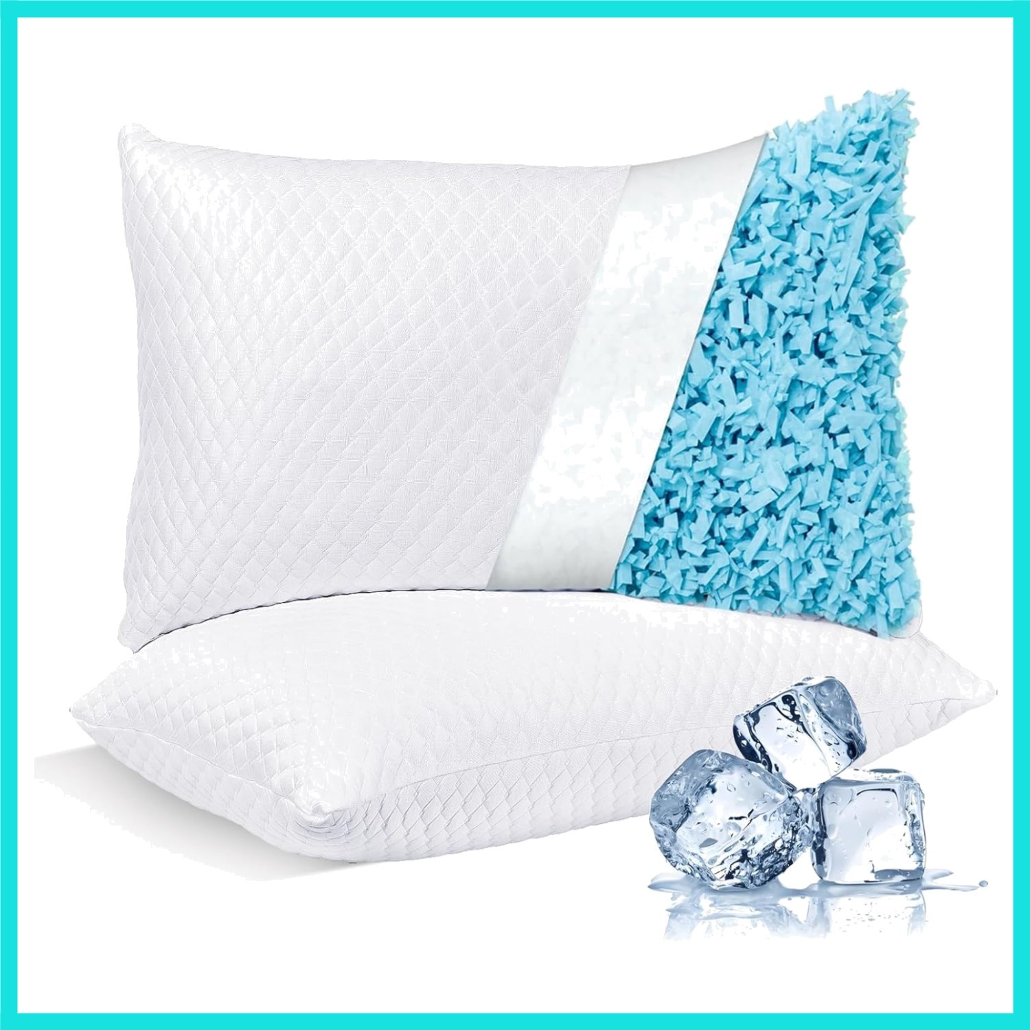 King Size Pack Of 2 For Sleeping Shredded Memory Foam Bed...