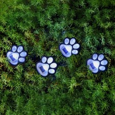 Solar Powered Paw Print Design Stake Lights Outdoor Garden LED Lighting