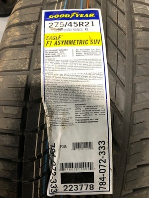 2 New 275 45 21 Goodyear Eagle F1 Asymmetric SUV 4x4 All Season Tires
