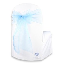 20 pcs Organza Chair Cover Bow Sash 108"x8" - Teal Blue - Wedding Party di