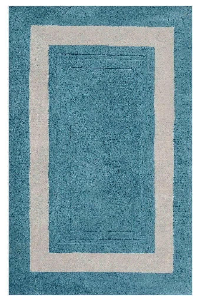 Geometric Design Handmade Hand Tufted Nz Wool Rug Color Blue Carpet Rug