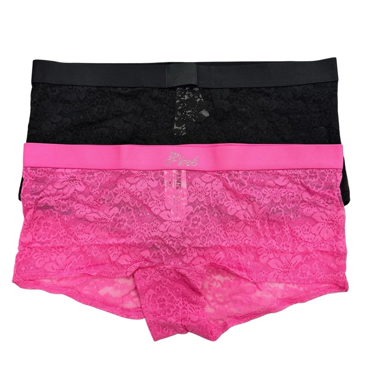 Culotte Boyshort Dentelle PINK Taille M - Multicolore, Avec Nœud, Neuve Sans étiquette