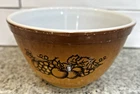 Vintage Pyrex #401 Old Orchard Mixing Bowl  1.5 Pint Brown Obre Fruit Design