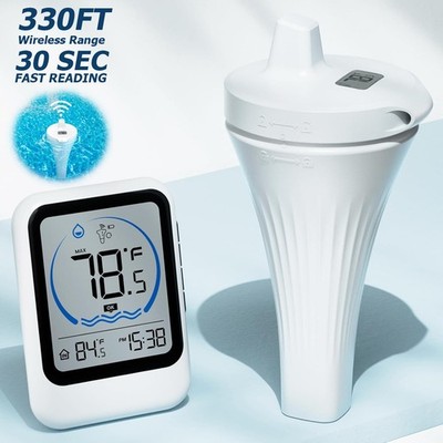 Wireless Pool Thermometer Floating Digital LCD   IPX8 Waterproof for Hot Tub Spa