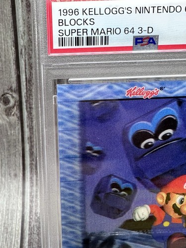 1996 Kellogg's PSA NM/MT 8 Blocks Super Mario Nintendo 64 3-D Card Lenticular - Bild 4 von 10