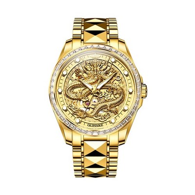 OUPINKE Dragon Skeleton Mens Wrist Watches Luxury Dress Automatic Self Windin...