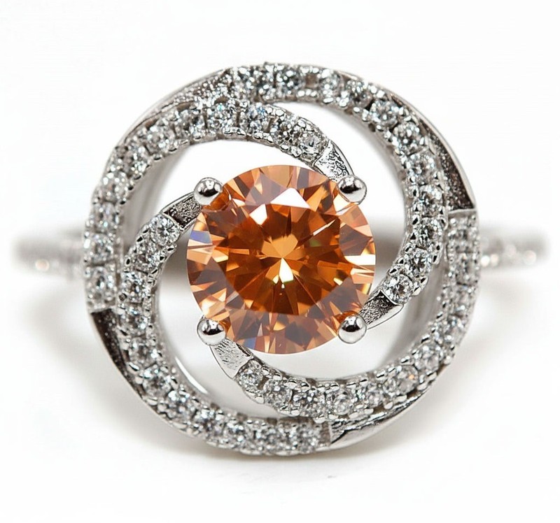 2CT  Padparadscha 925 Sterling Silver Ring Jewelry Sz 8 NF1-7