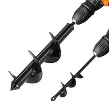 VEVOR Auger Drill Bit for Planting Set of 2, Ø3.15 x 11.81 in & Ø1.57 x 8.67 in,