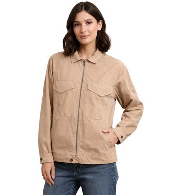 Tomas Maier Womens Tan Zip Short Jacket Size 2 Small Lightweight