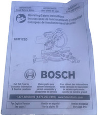 BOSCH GCM12SD Safety and Operating Instruction Manual