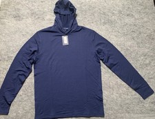 NWT Peter Millar Crown Crafted Excursionist Flex Hoodie Blue Merino Wool NEW