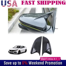 New Side Mirror Cover Caps Rearview Cover For Honda Civic 2016-21 Carbon Fiber